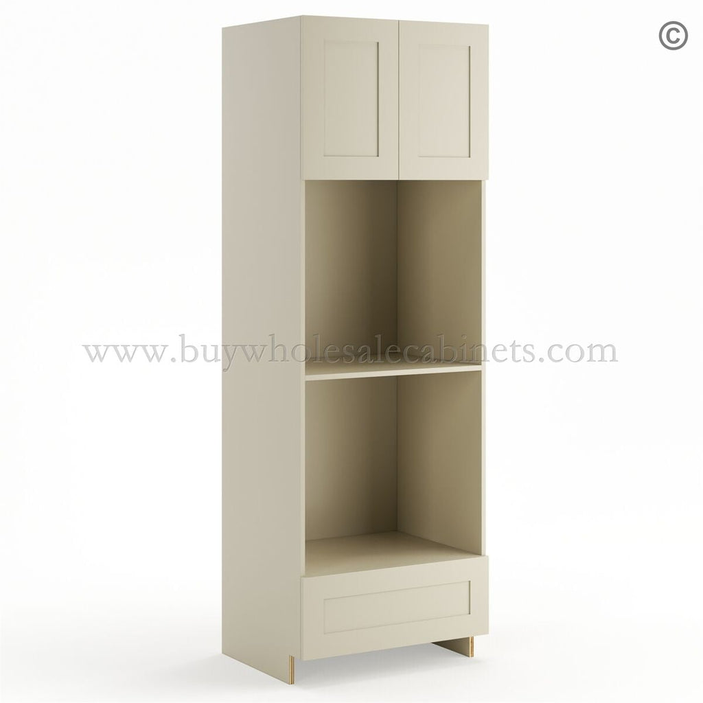 Frameless Ivory White Double Oven Cabinet