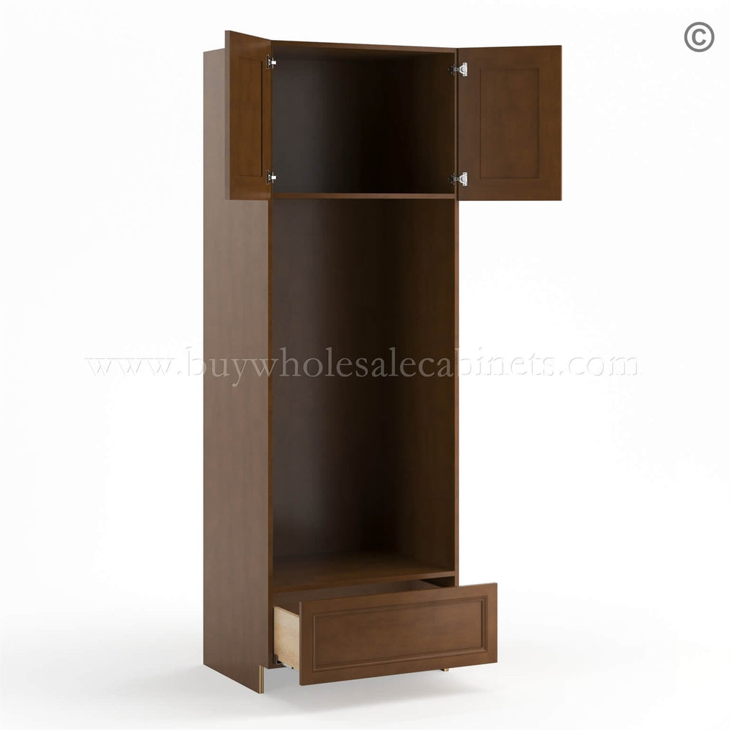 Frameless Classic Chestnut Double Oven Cabinet