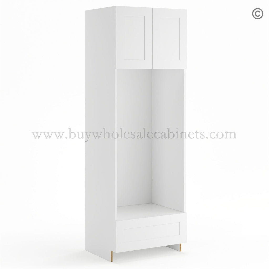 Frameless Modern White Shaker Double Oven Cabinet