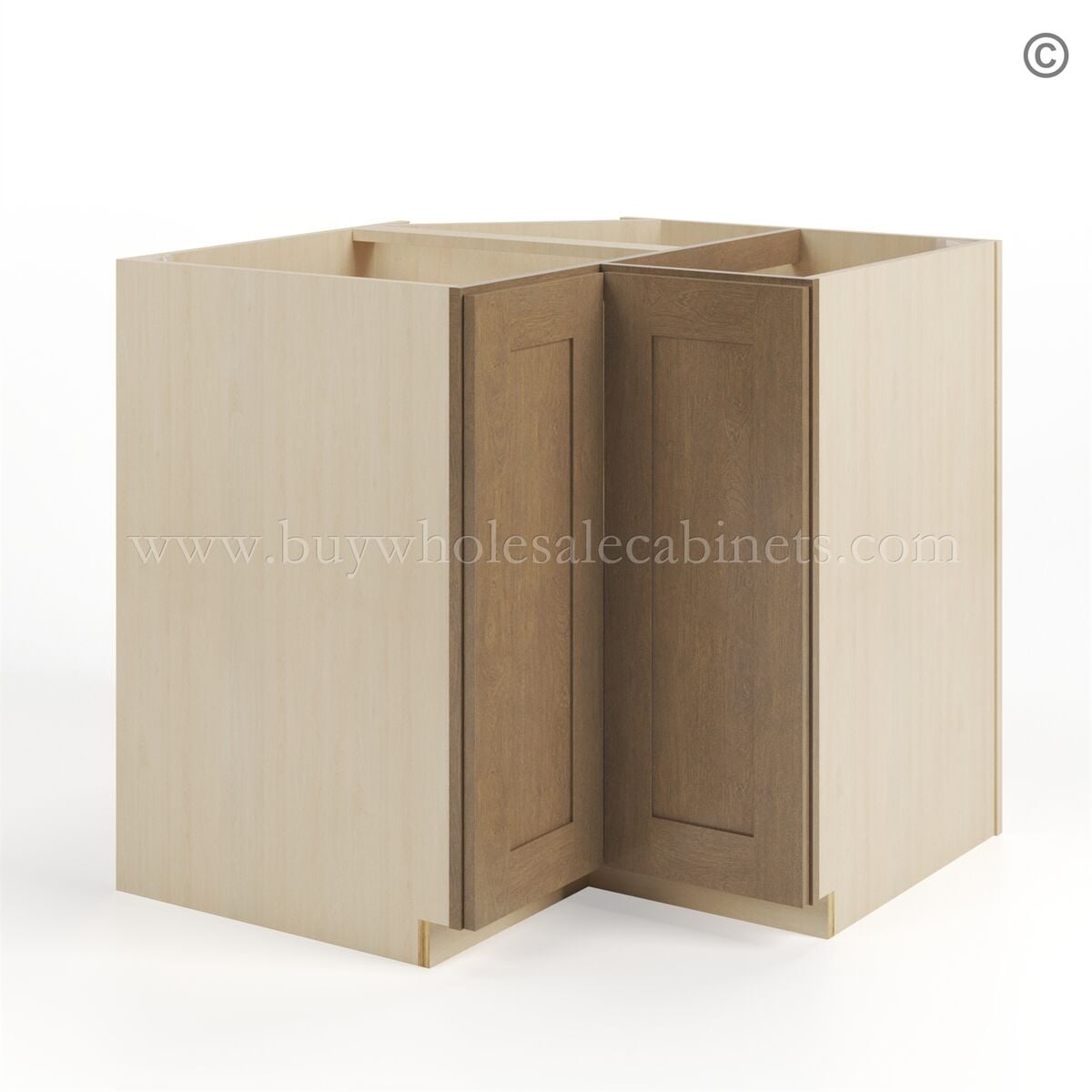 Rustic Wood Shaker Easy Reach Base Cabinet