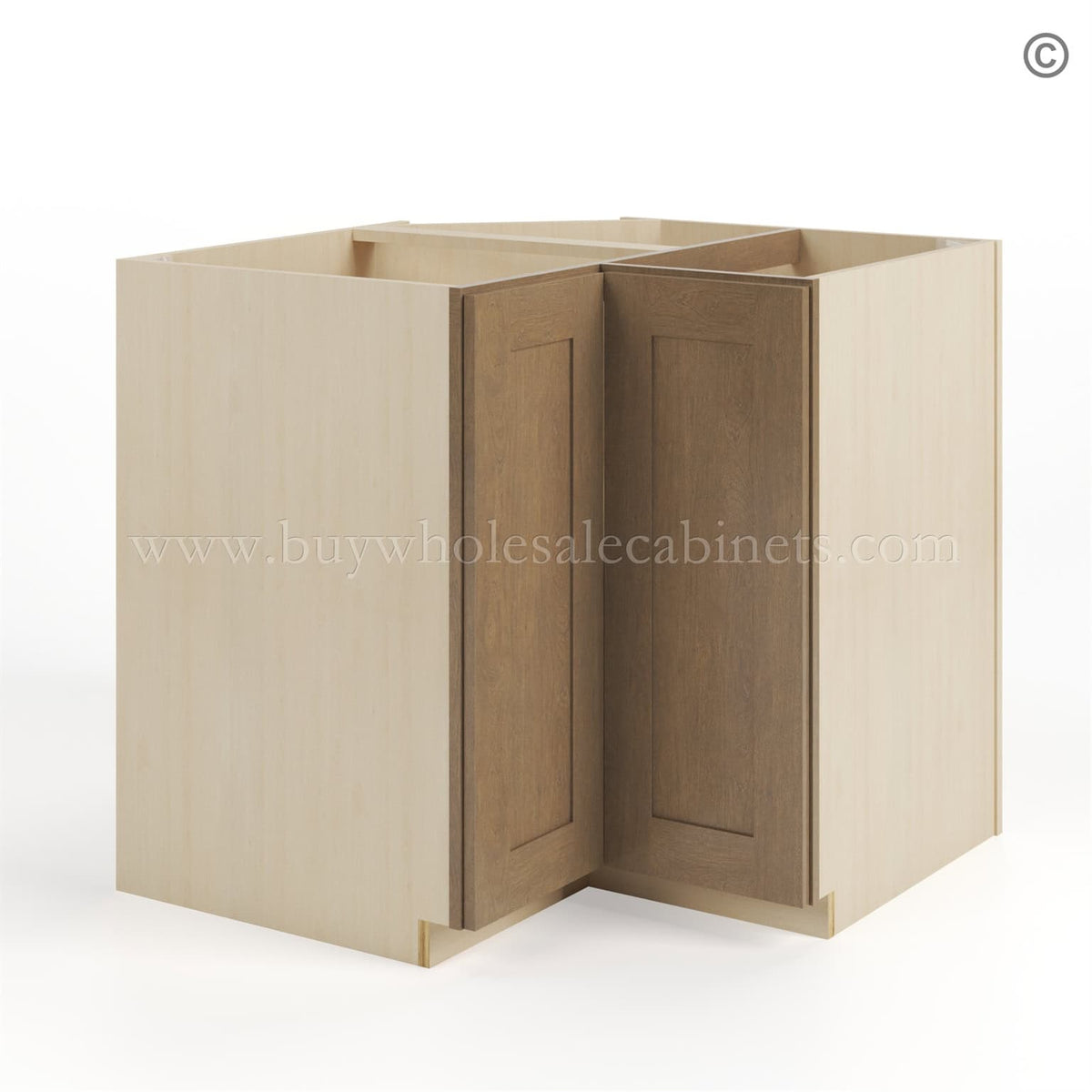 Rustic Wood Shaker Lazy Susan Base Cabinet