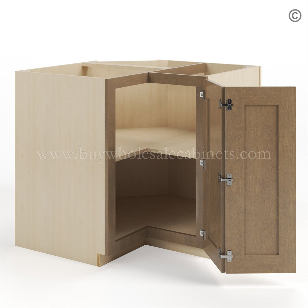 Rustic Wood Shaker Easy Reach Base Cabinet
