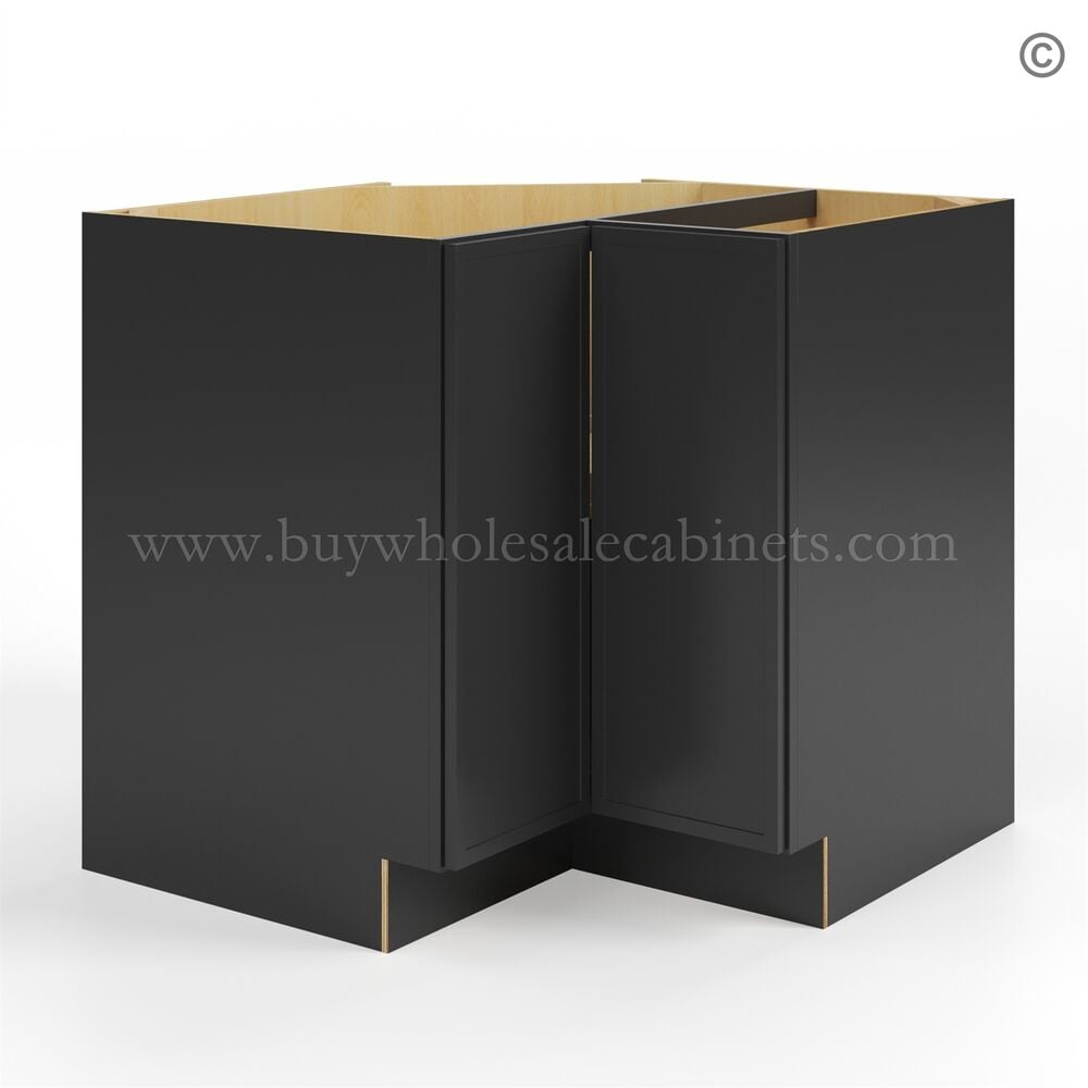 Slim Black Shaker Lazy Susan Base Cabinet