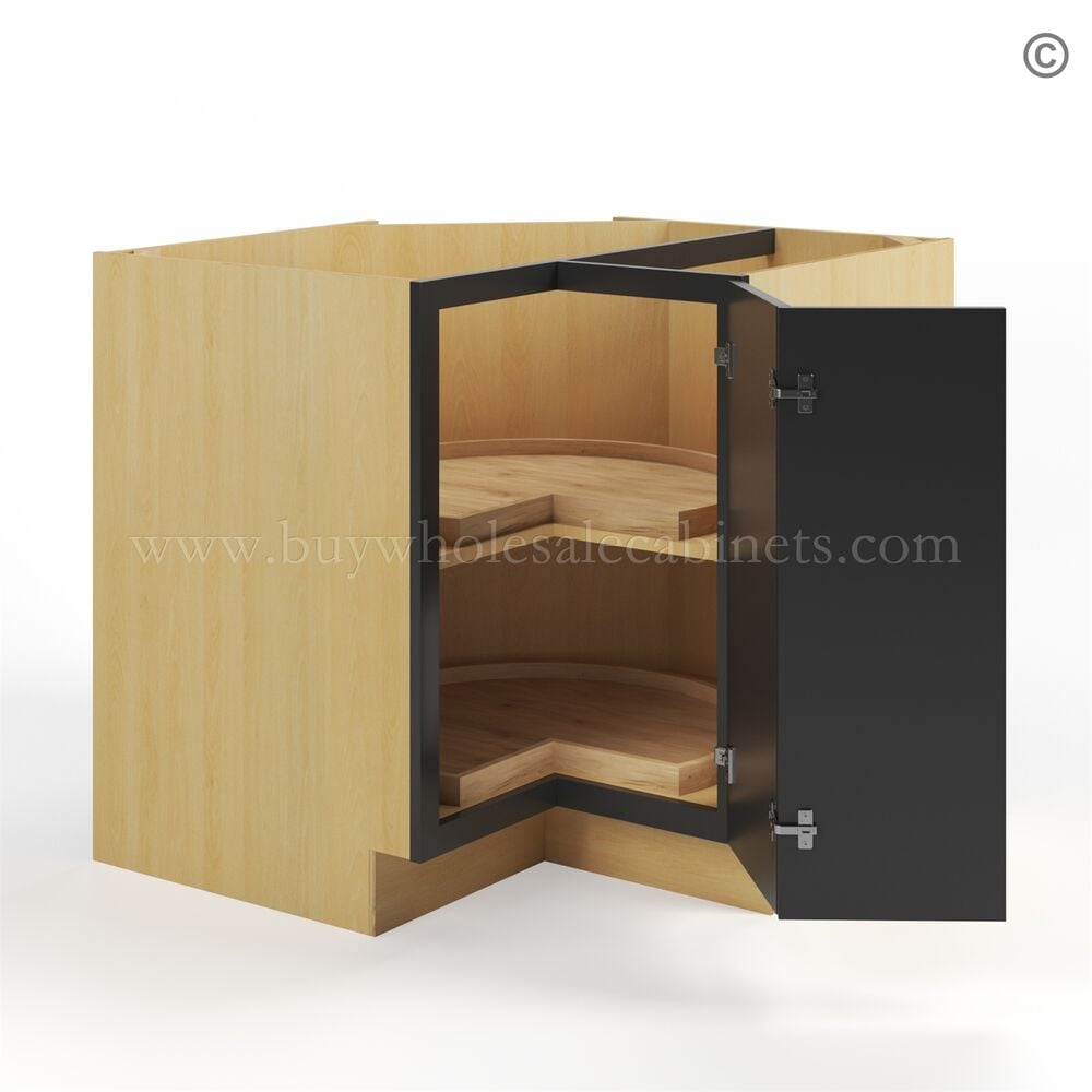 Slim Black Shaker Lazy Susan Base Cabinet