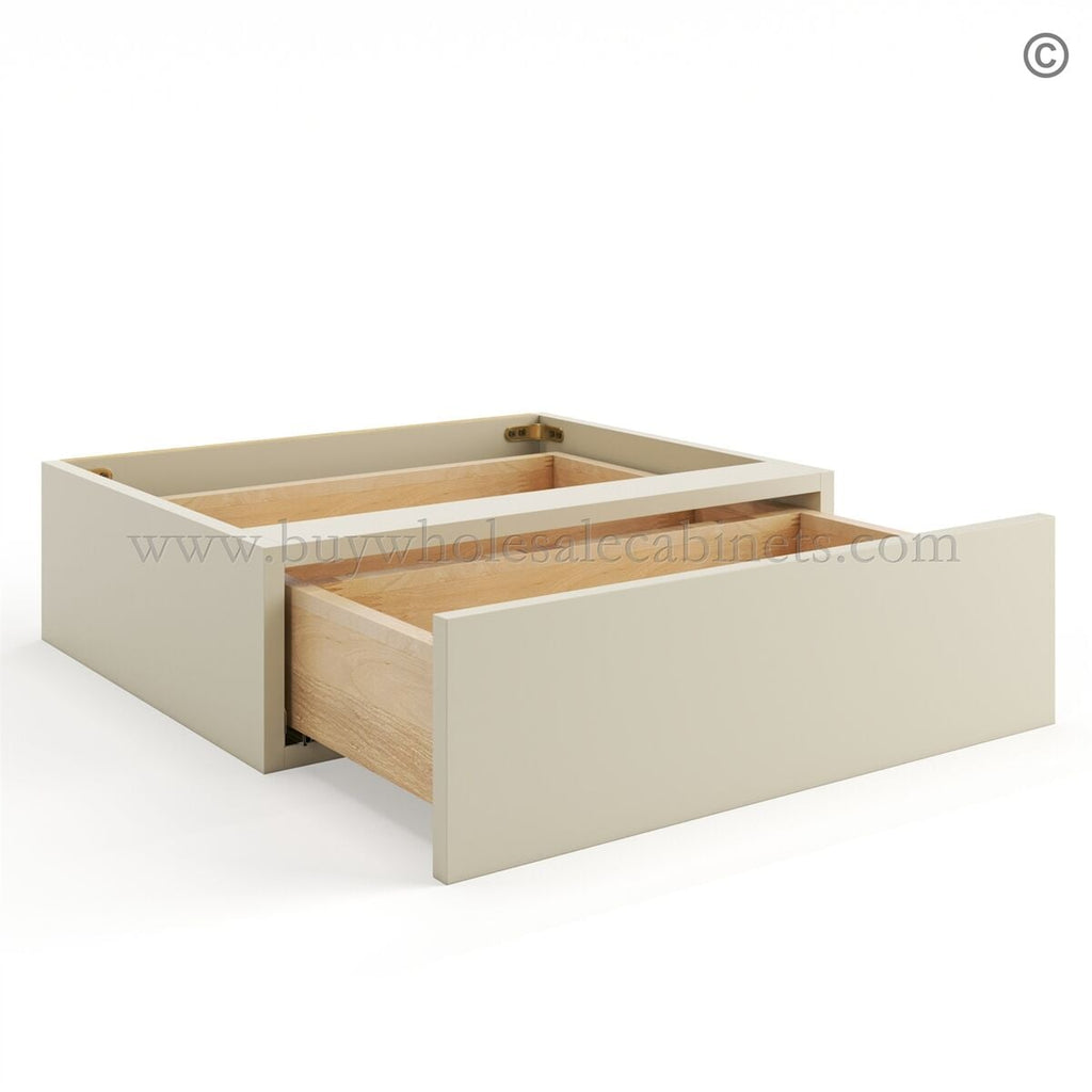 Frameless Ivory White Vanity Knee Drawer
