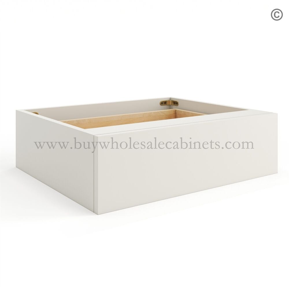 Frameless Pearl White Vanity Knee Drawer