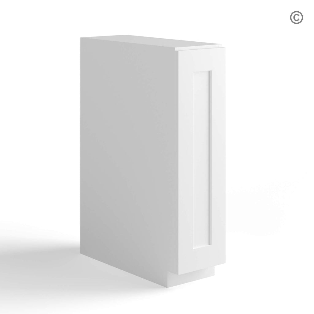 White Shaker Spice Pull Base Cabinet