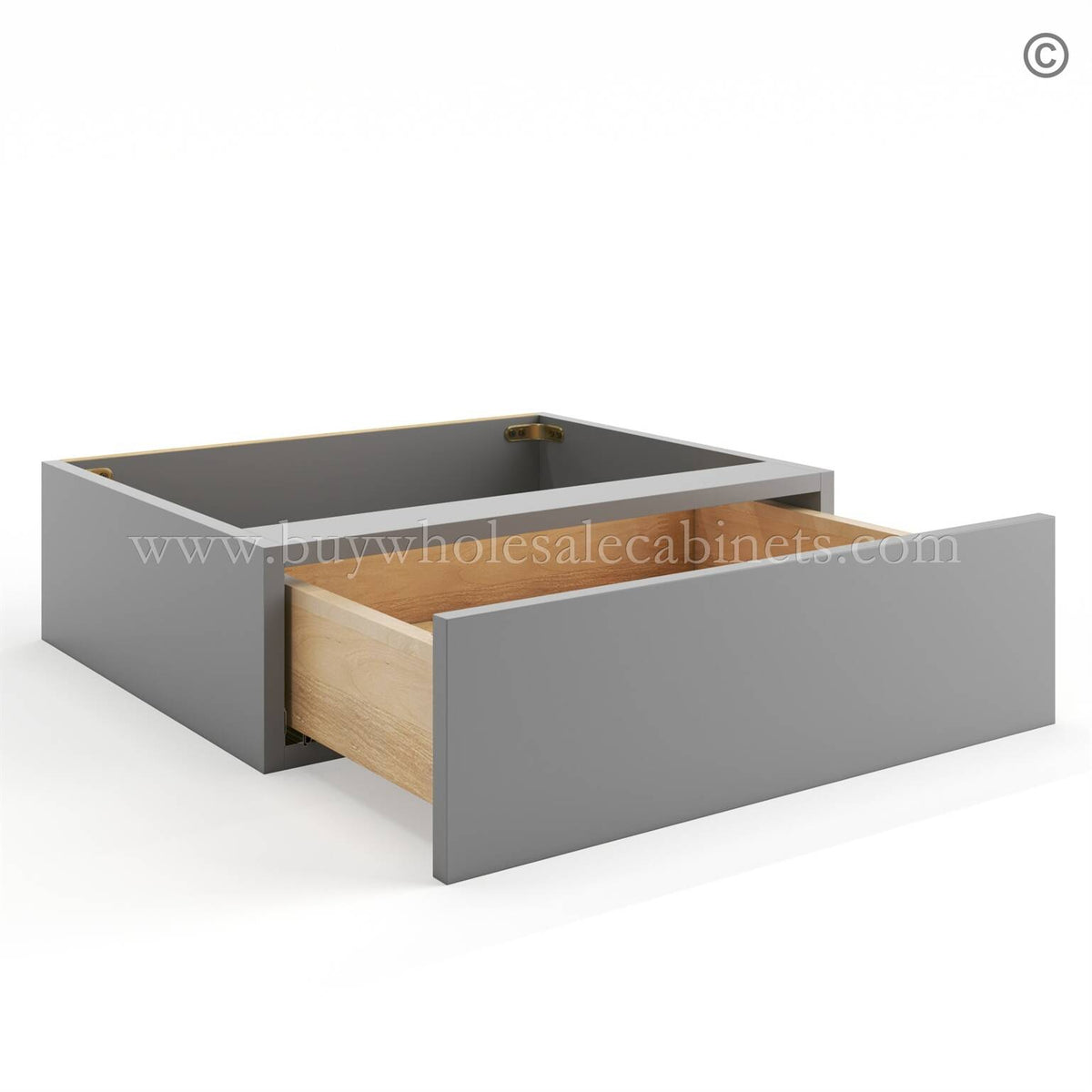 Frameless Graphite Gray Vanity Knee Drawer