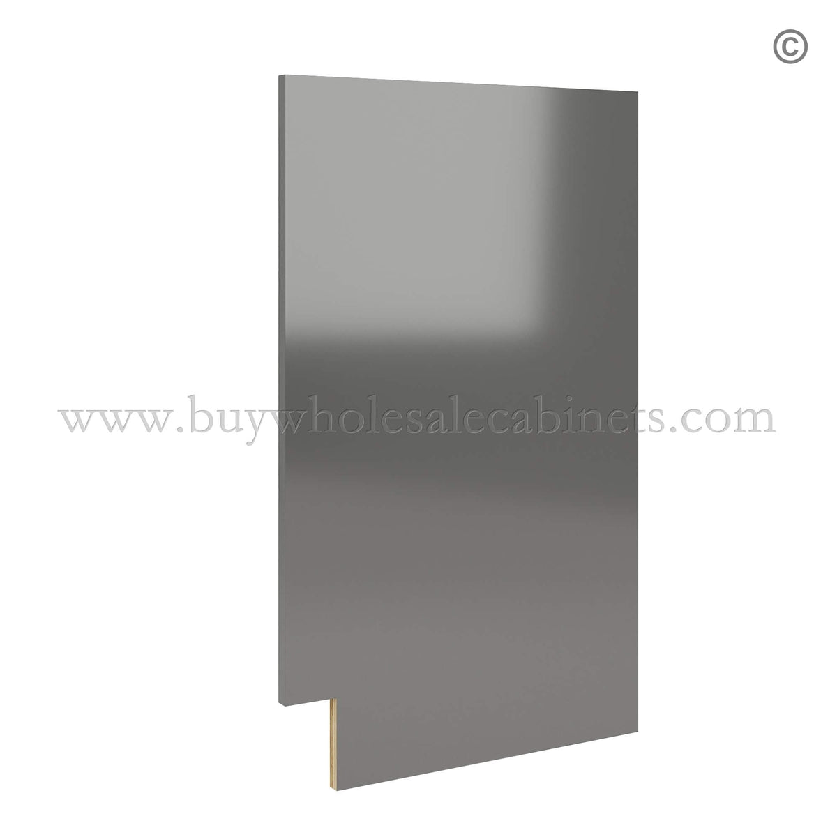 Frameless Gloss Gray Finished Side Panel for Vanity Base