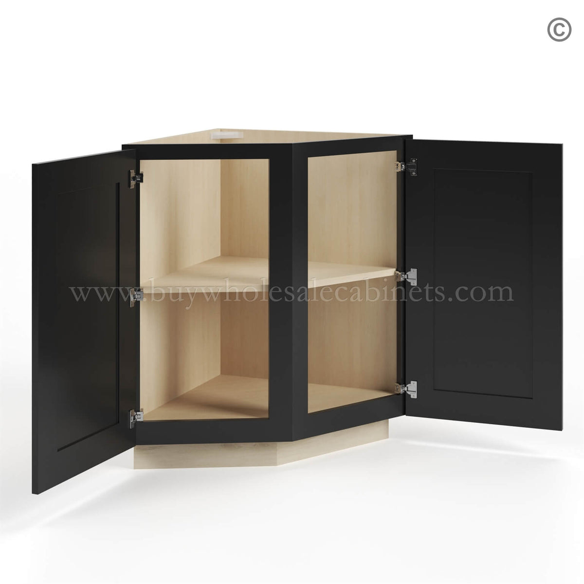 Black Shaker Base End Cabinet