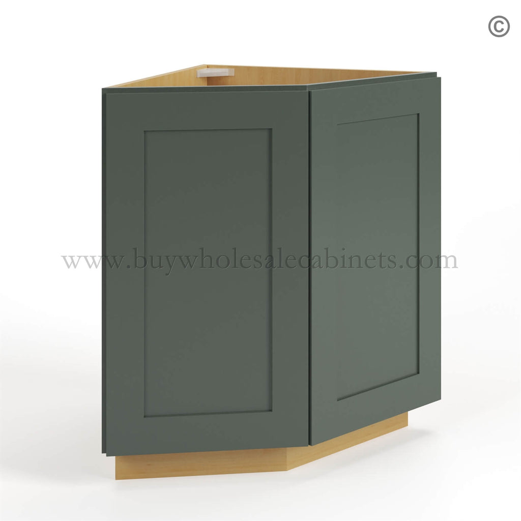 Green Shaker Base End Cabinet