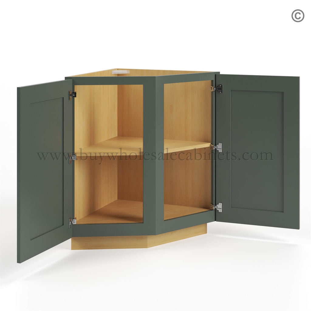 Green Shaker Base End Cabinet