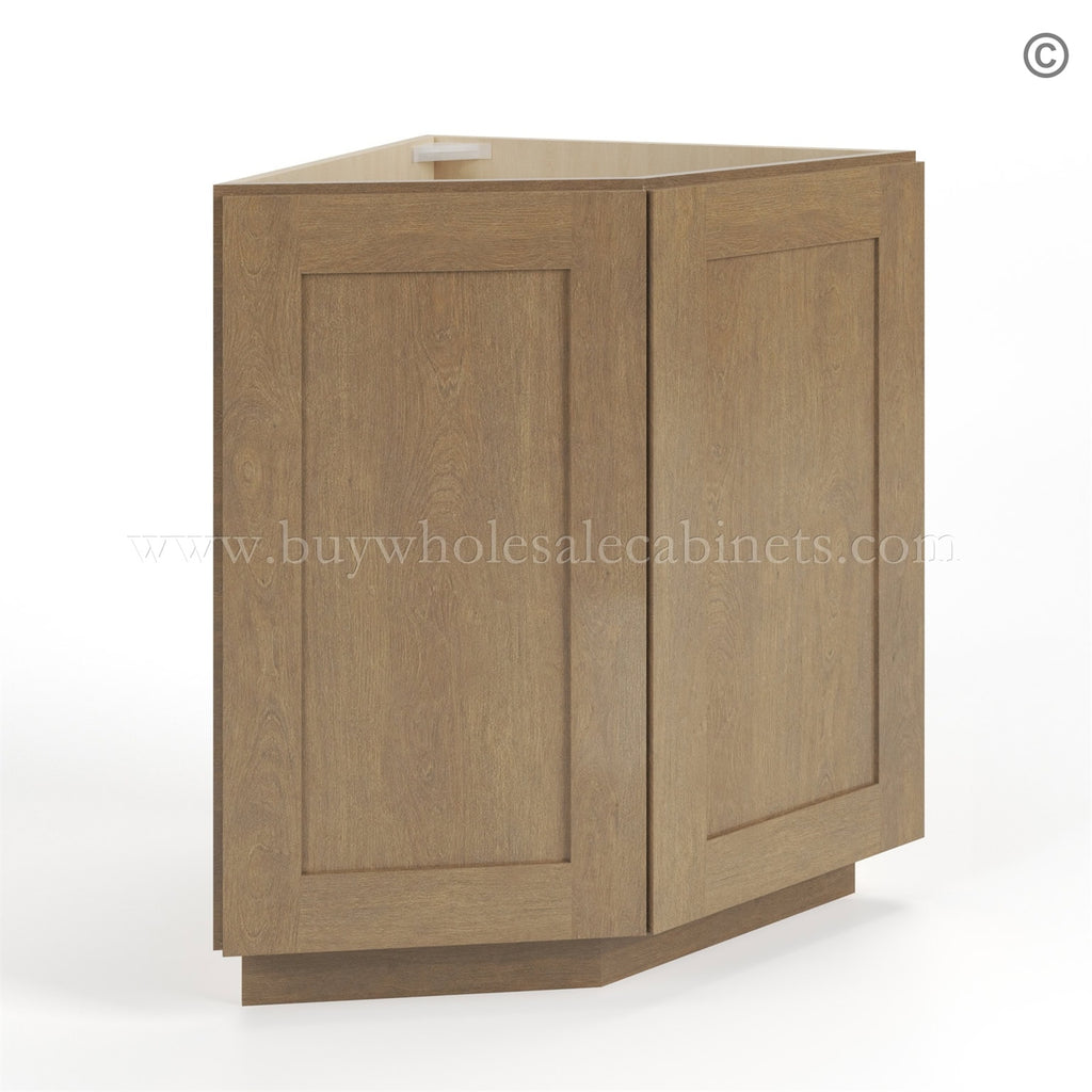 Rustic Wood Shaker Base End Cabinet