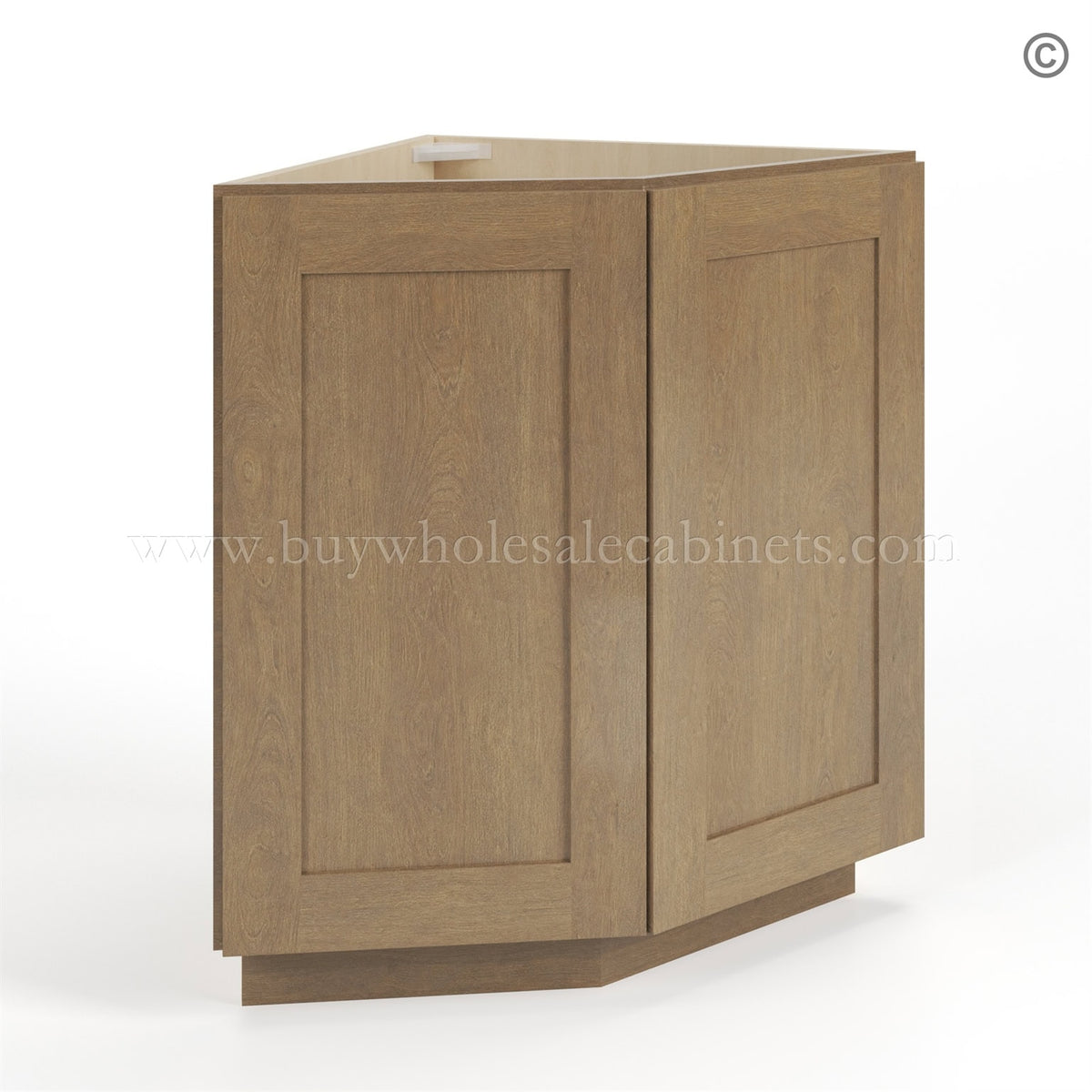 Rustic Wood Shaker Base End Cabinet