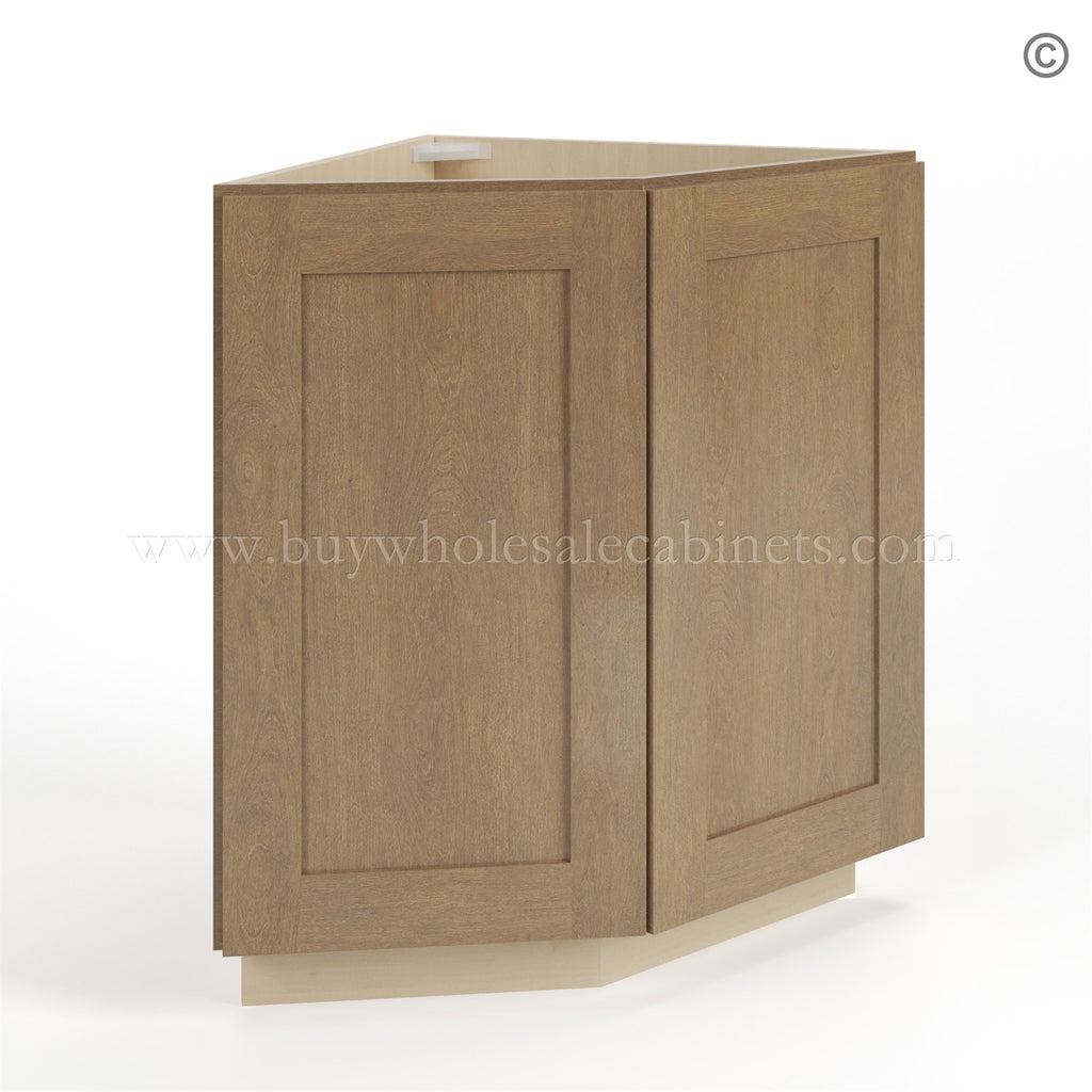 Rustic Wood Shaker Base End Cabinet