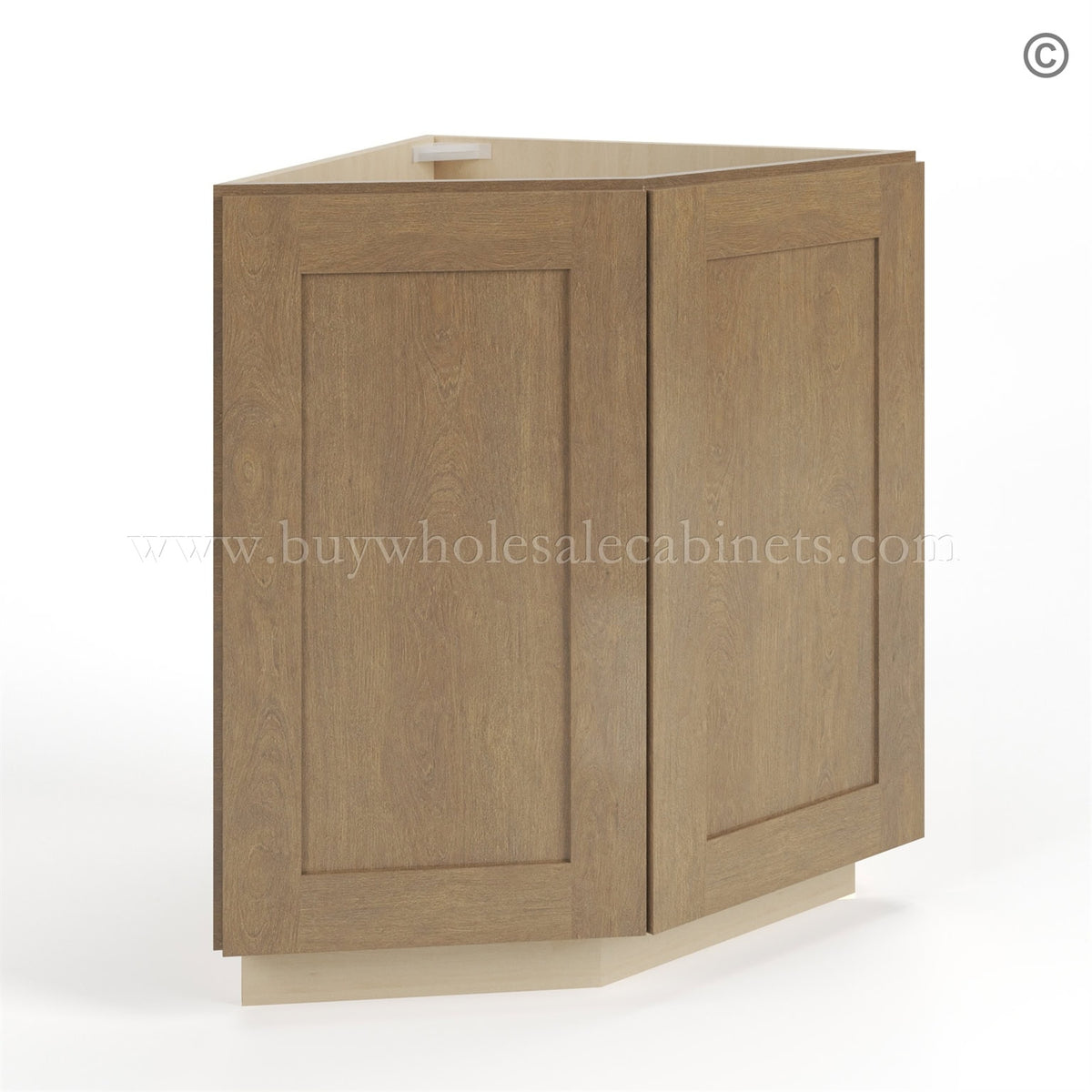 Rustic Wood Shaker Base End Cabinet