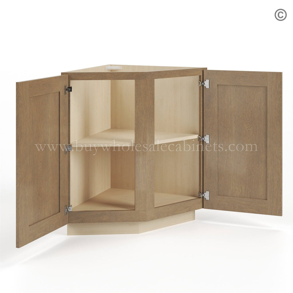 Rustic Wood Shaker Base End Cabinet