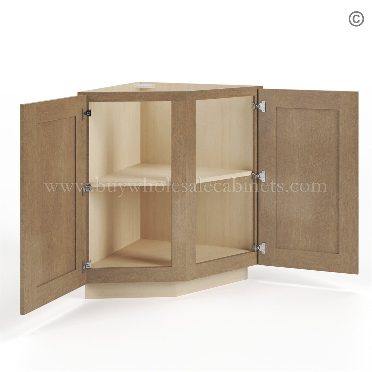 Rustic Wood Shaker Base End Cabinet