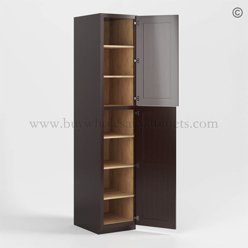 Shaker Espresso 18″ W Two Single Door Utility Pantry Cabinet