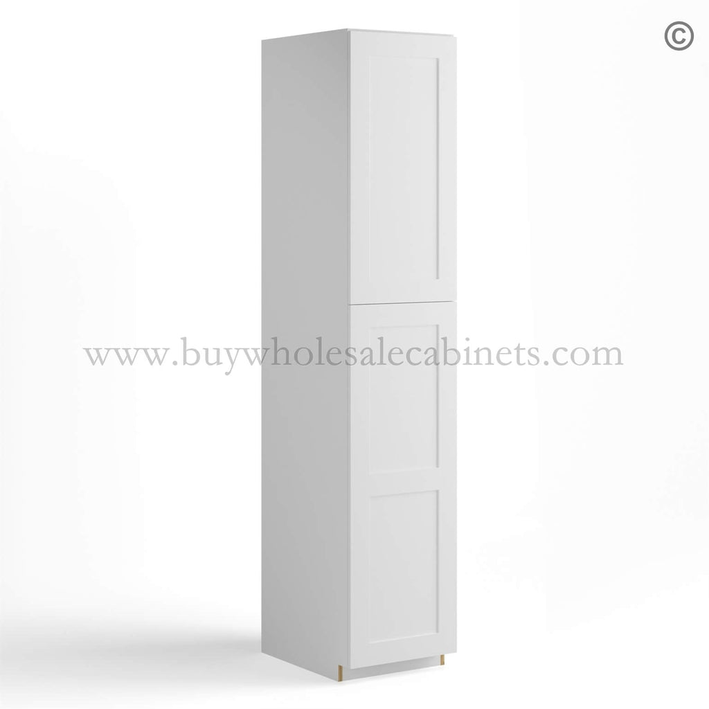 White Shaker 18″ W Two Single Door Utility Pantry Cabinet