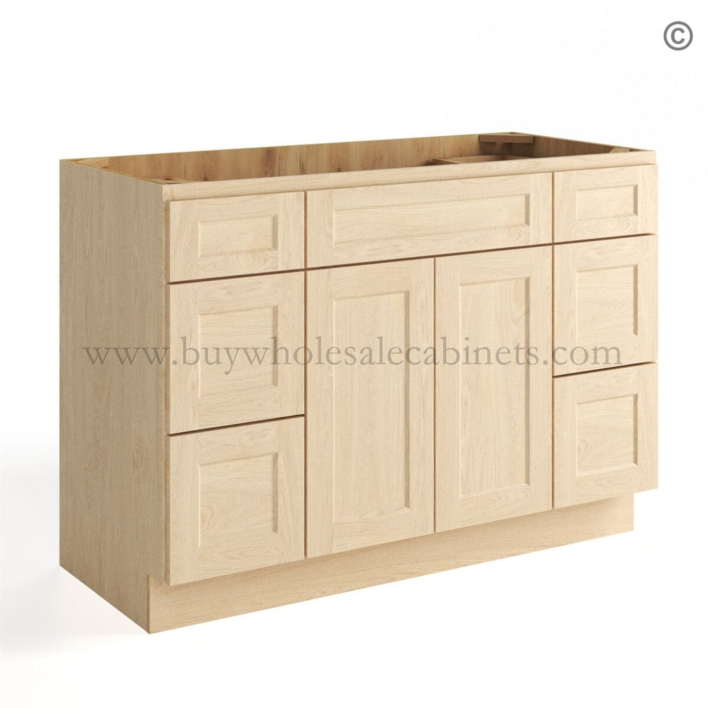Unfinished Shaker 48″ Vanity Base Cabinet Combo