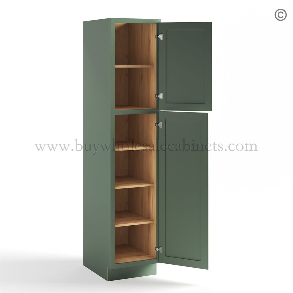 Jade Green Shaker 18″ Pantry Cabinet Single Door