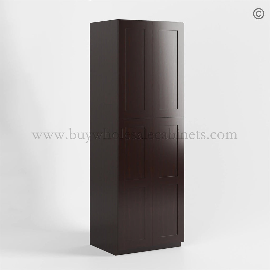 Shaker Espresso 30″ W Two Double Door Utility Pantry Cabinet