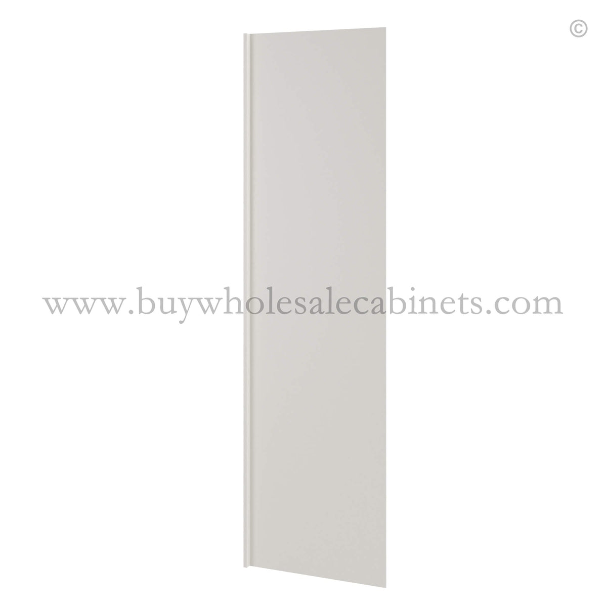 Dove White Slim Shaker Refrigerator End Panel Veneer