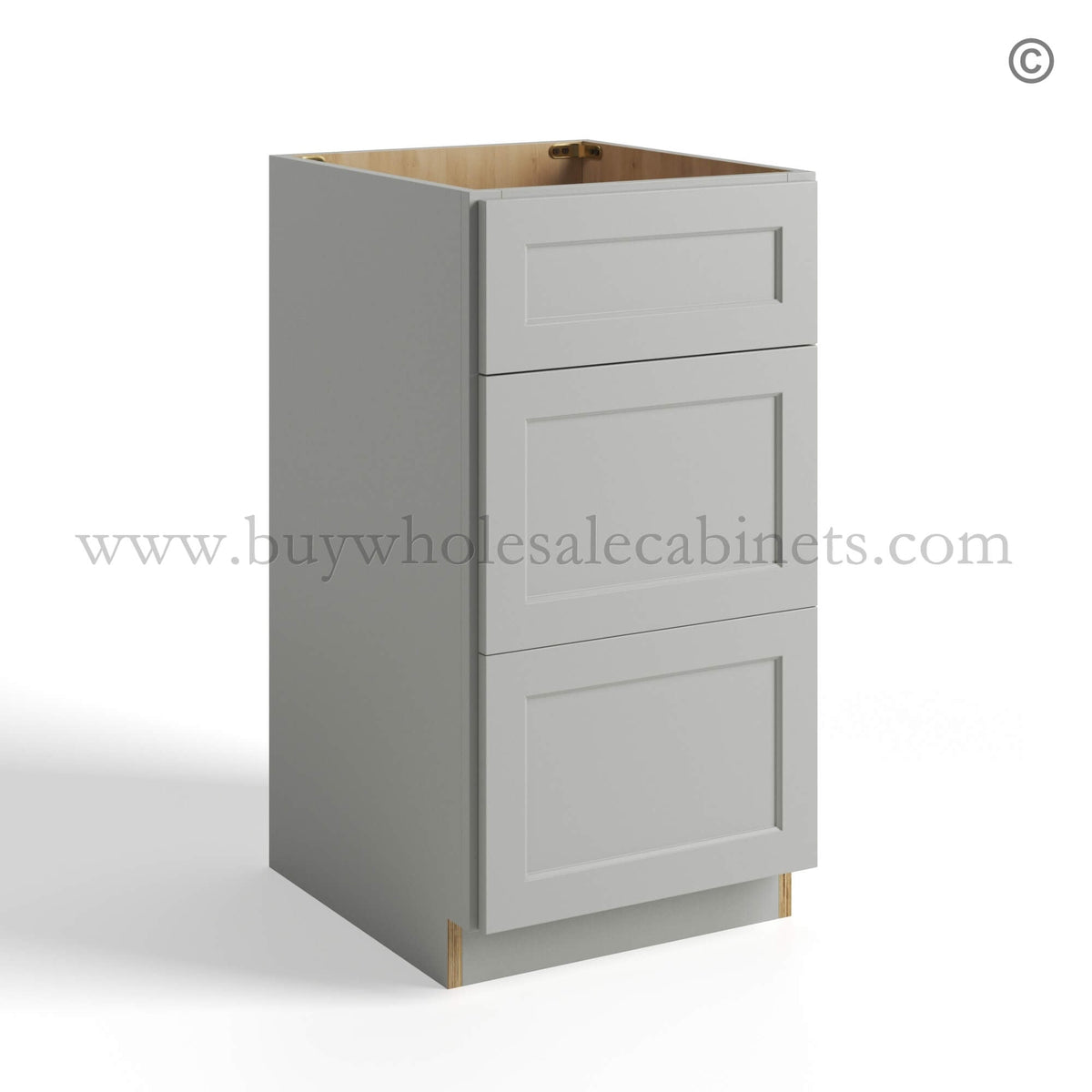 Dorian Gray Shaker Vanity Drawer Base Cabinet