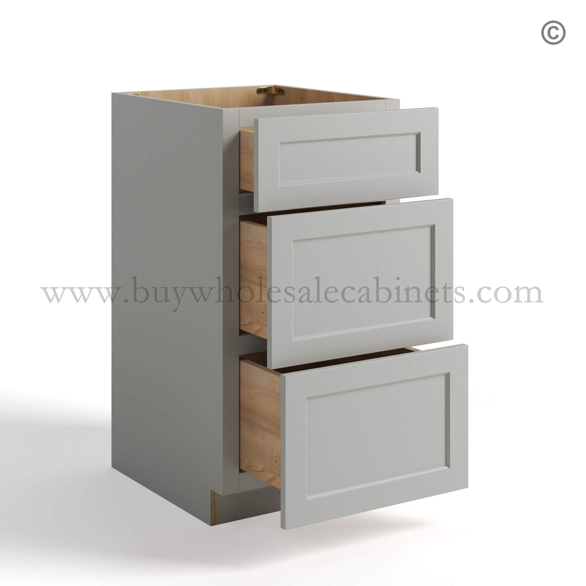 Dorian Gray Shaker Vanity Drawer Base Cabinet