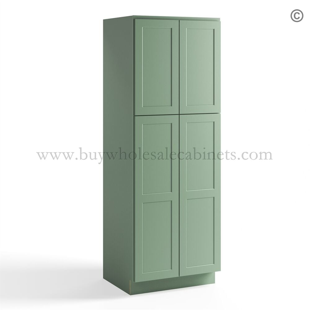 Jade Green Shaker 24″/30″ Pantry Cabinet Double Door