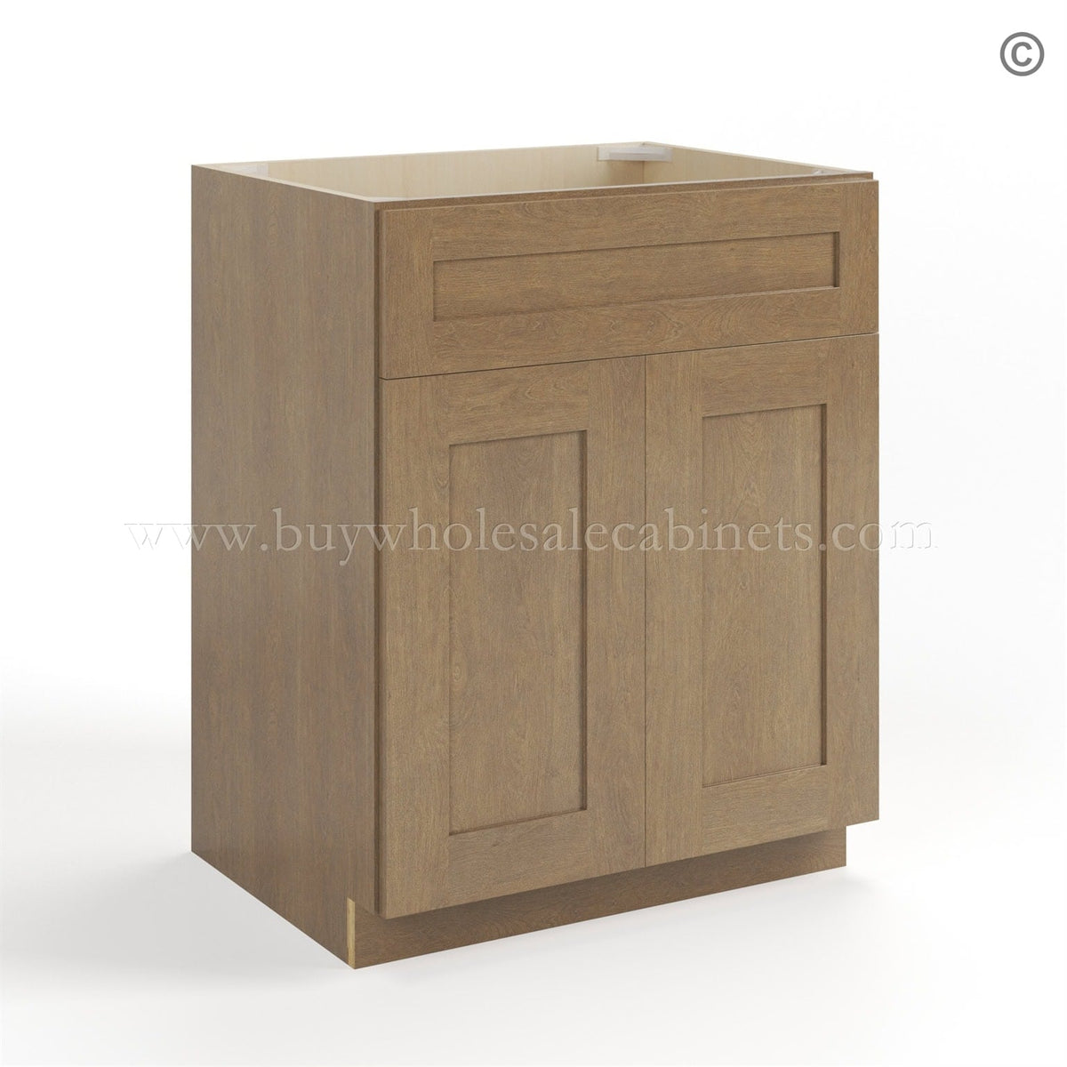 Rustic Wood Shaker Sink Base 27”