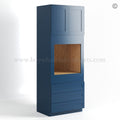 Navy Blue Shaker 33″ W Double Door Oven Pantry Cabinet with Three Drawers