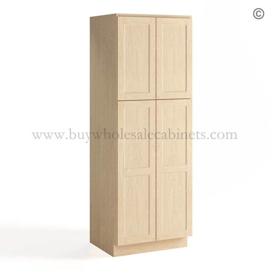 Unfinished Shaker 24″/30″ Pantry Cabinet Double Door
