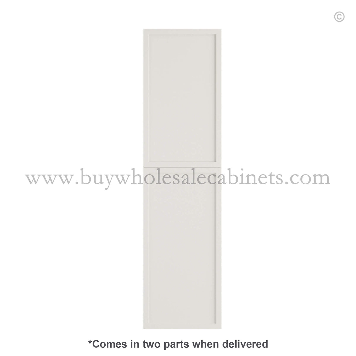 Dove White Slim Shaker Tall Decorative Door Panel