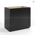 Black Shaker Sink Base With Double Doors and False Drawers