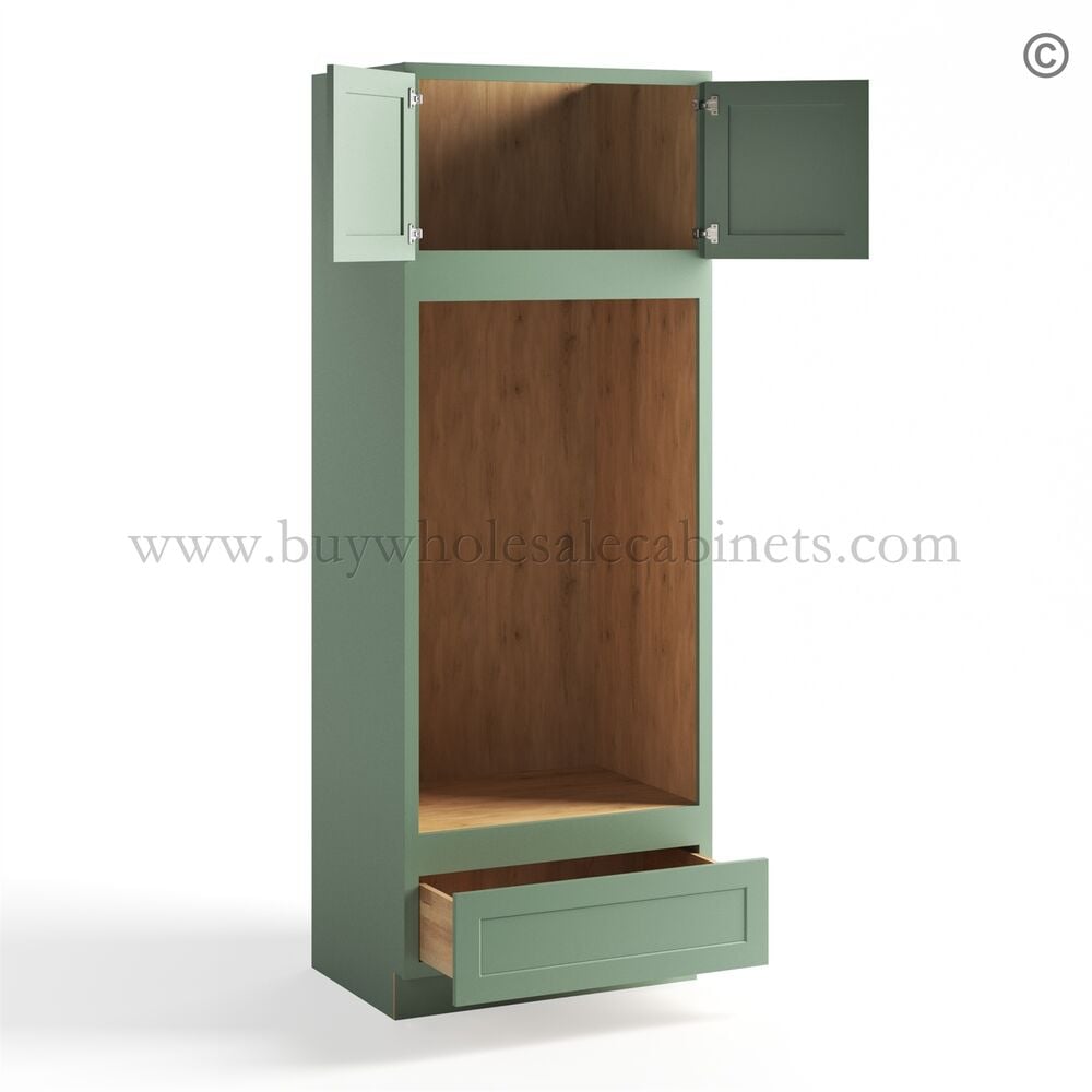 Jade Green Shaker Double Oven Cabinet