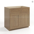 Rustic Wood Shaker Sink Base With Double Doors and False Drawers