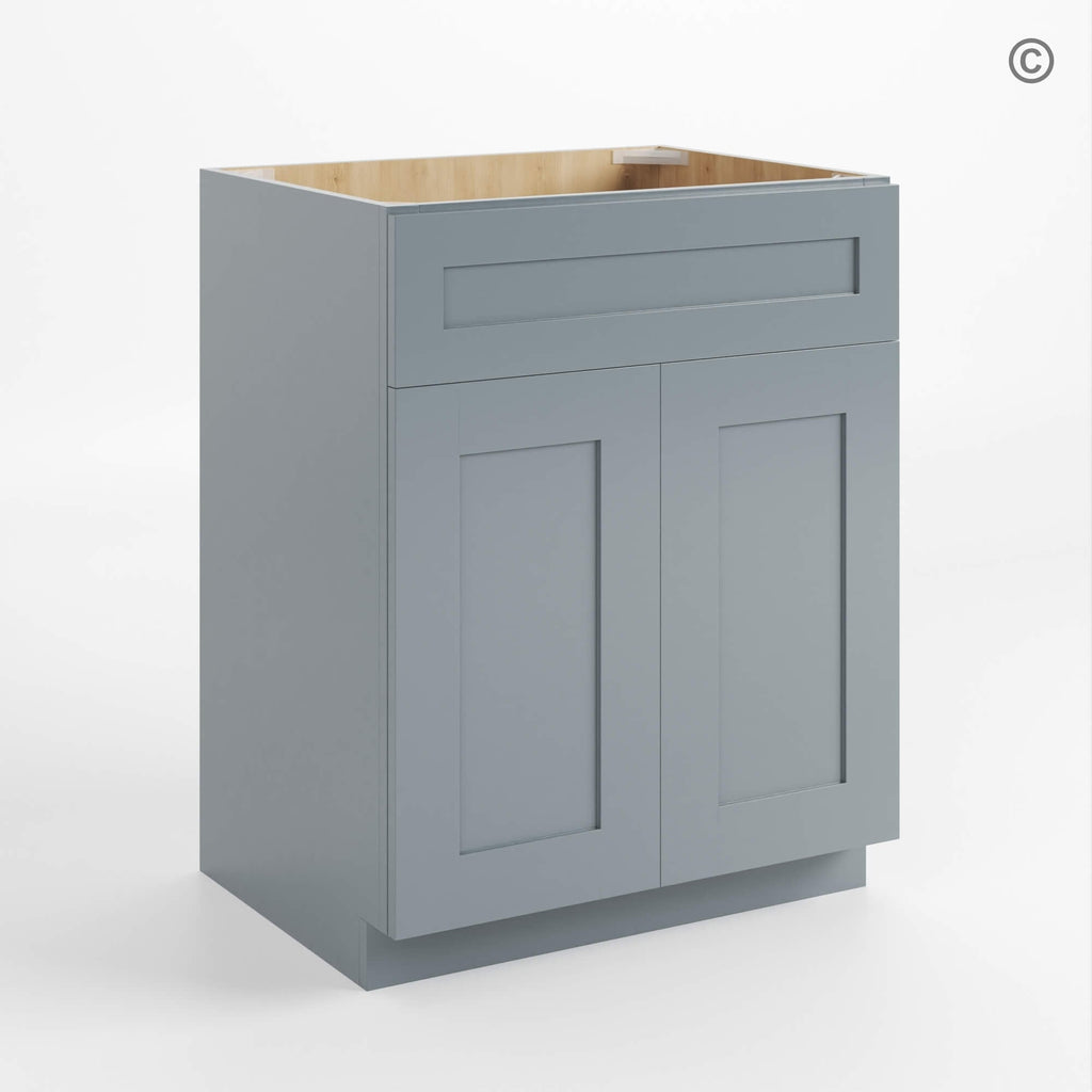 Gray Shaker Single Vanity Sink Base Cabinet