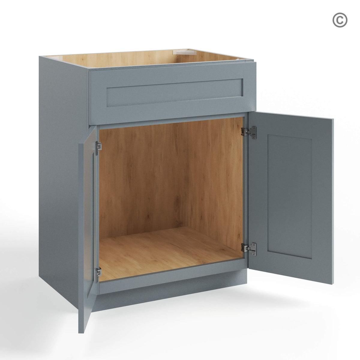 Gray Shaker Single Vanity Sink Base Cabinet