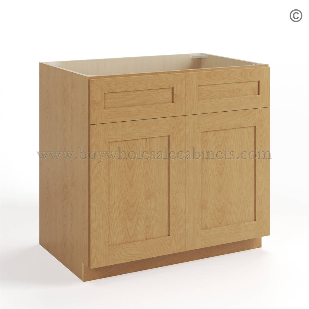 Treasure Chest Shaker Sink Base With Double Doors and False Drawers
