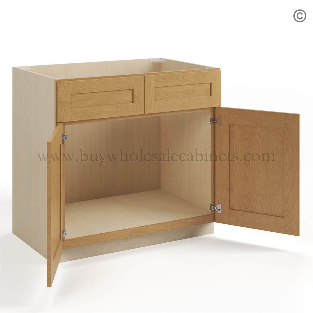 Treasure Chest Shaker Sink Base With Double Doors and False Drawers