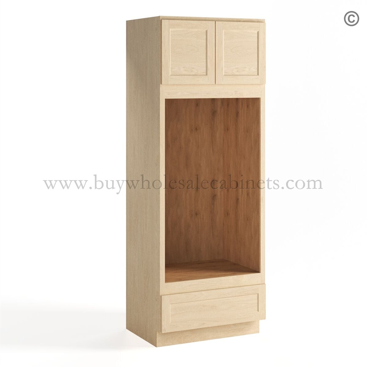 Unfinished Shaker Double Oven Cabinet