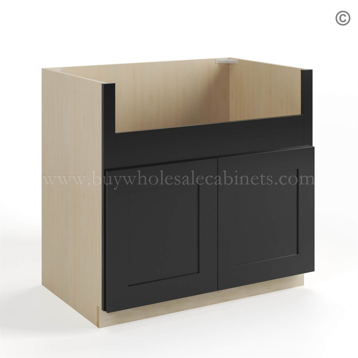 Black Shaker Farmhouse Sink Base