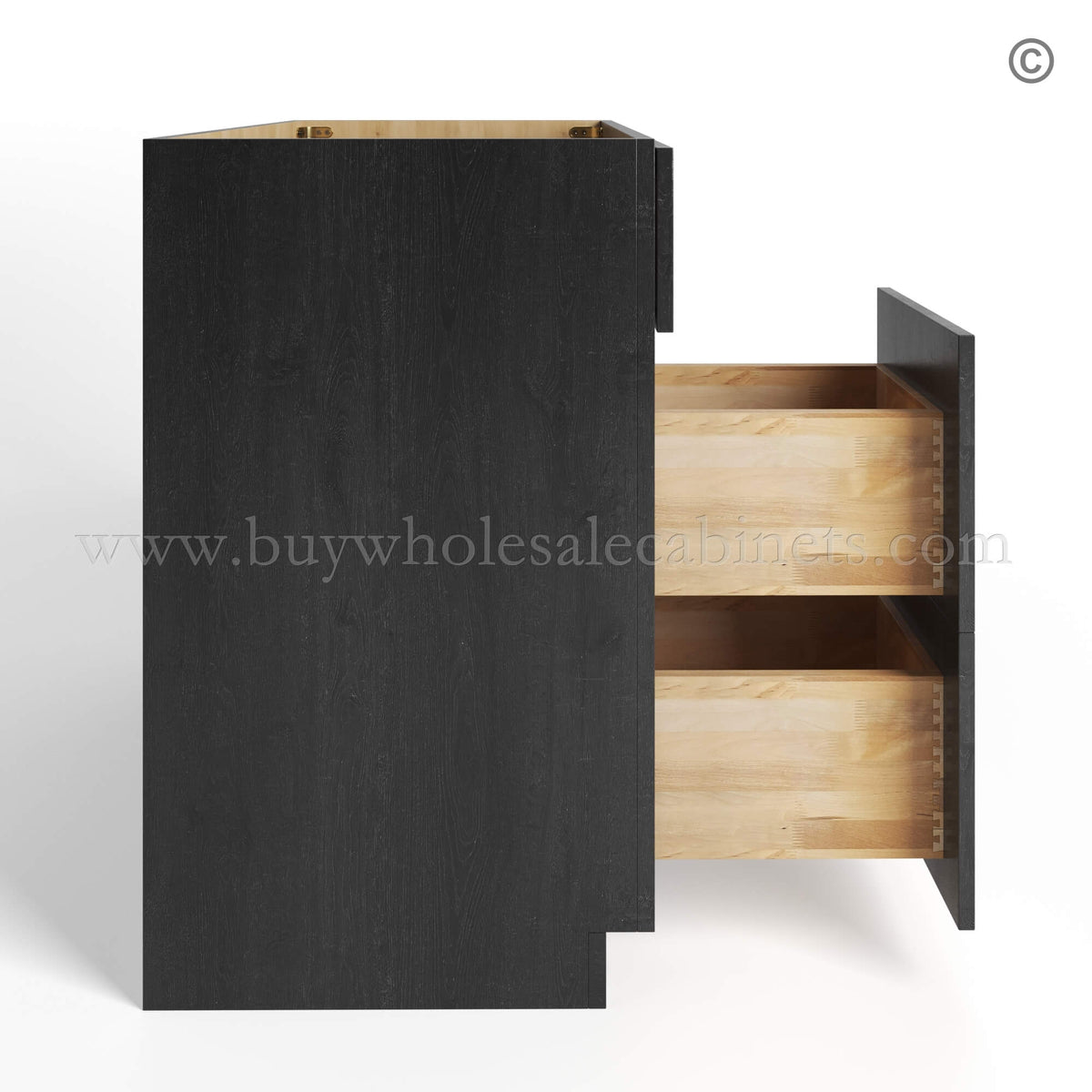 Charcoal Black Shaker Vanity Sink Base Combo 30″W