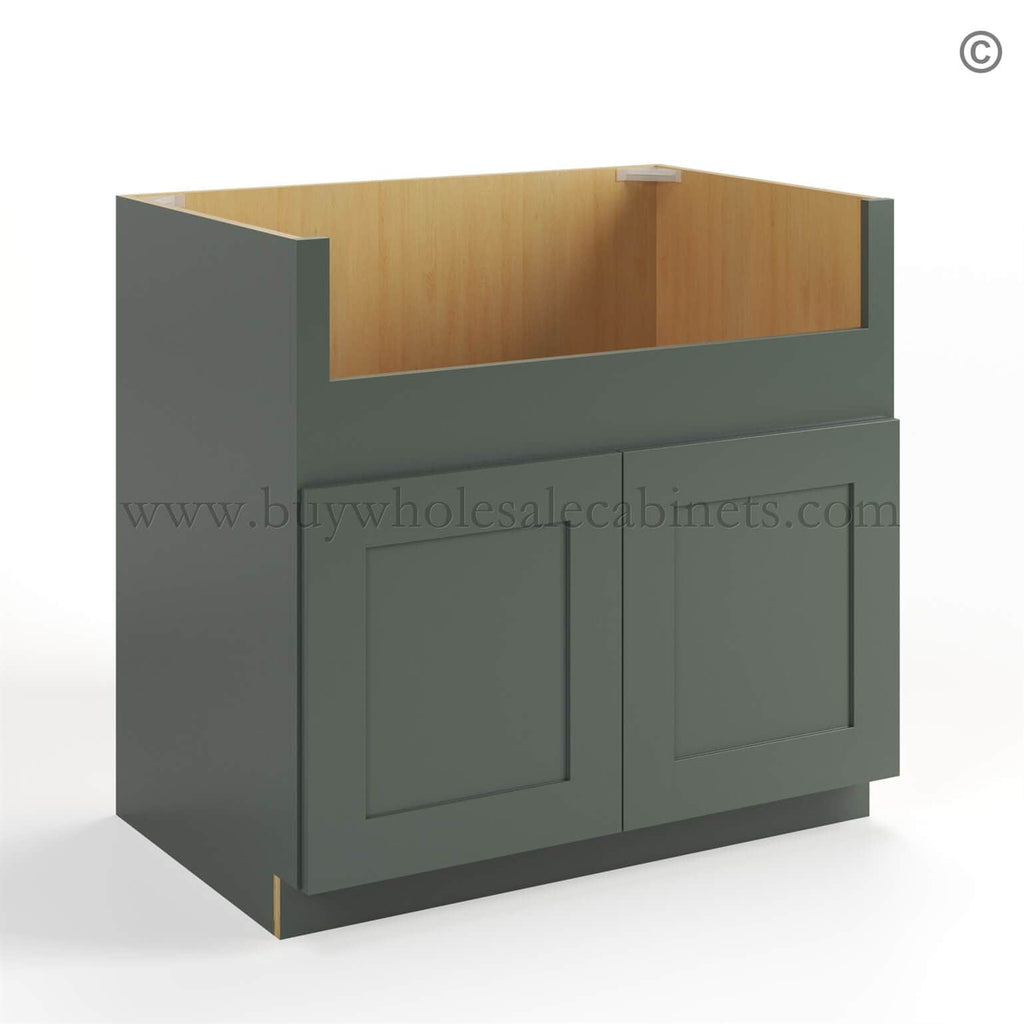 Green Shaker Farmhouse Sink Base
