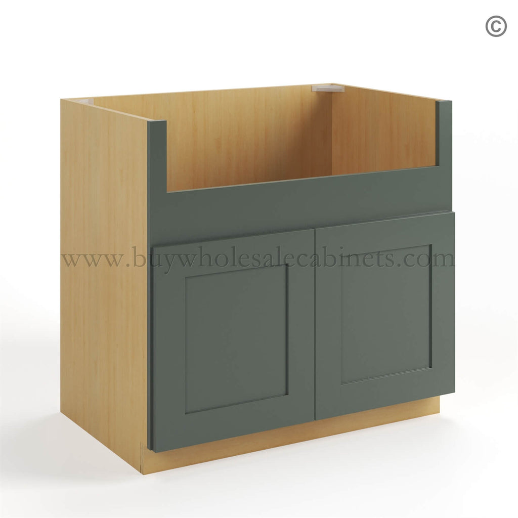 Green Shaker Farmhouse Sink Base