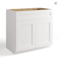 White Shaker Double Vanity Sink Base Cabinet