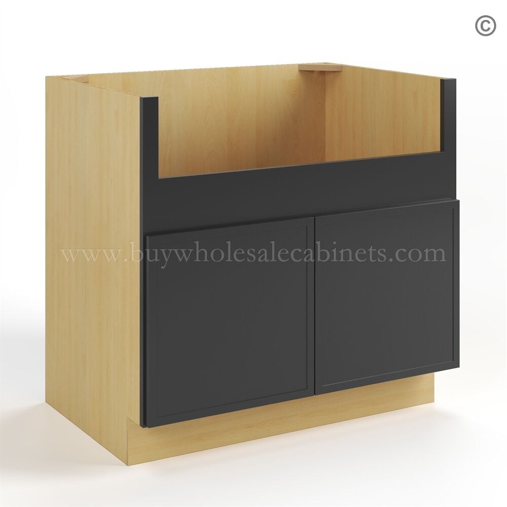Slim Black Shaker Farmhouse Sink Base
