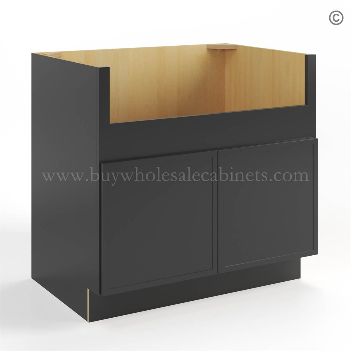 Slim Black Shaker Farmhouse Sink Base